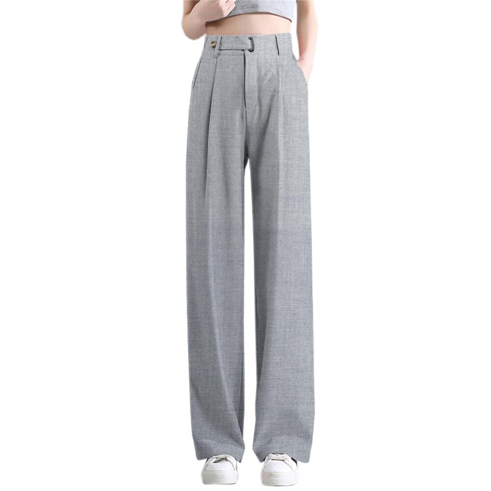 New Large High Waisted Straight Leg Casual Trousers